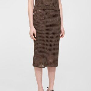 Theory textured Midi Skirt